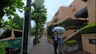 Rainy walk. Kyodo area in Tokyo