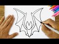 Very Easy Bat Drawing | How to Draw a Bat Step by Step