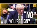 Boris Johnson replies 'no' when asked whether he will resign