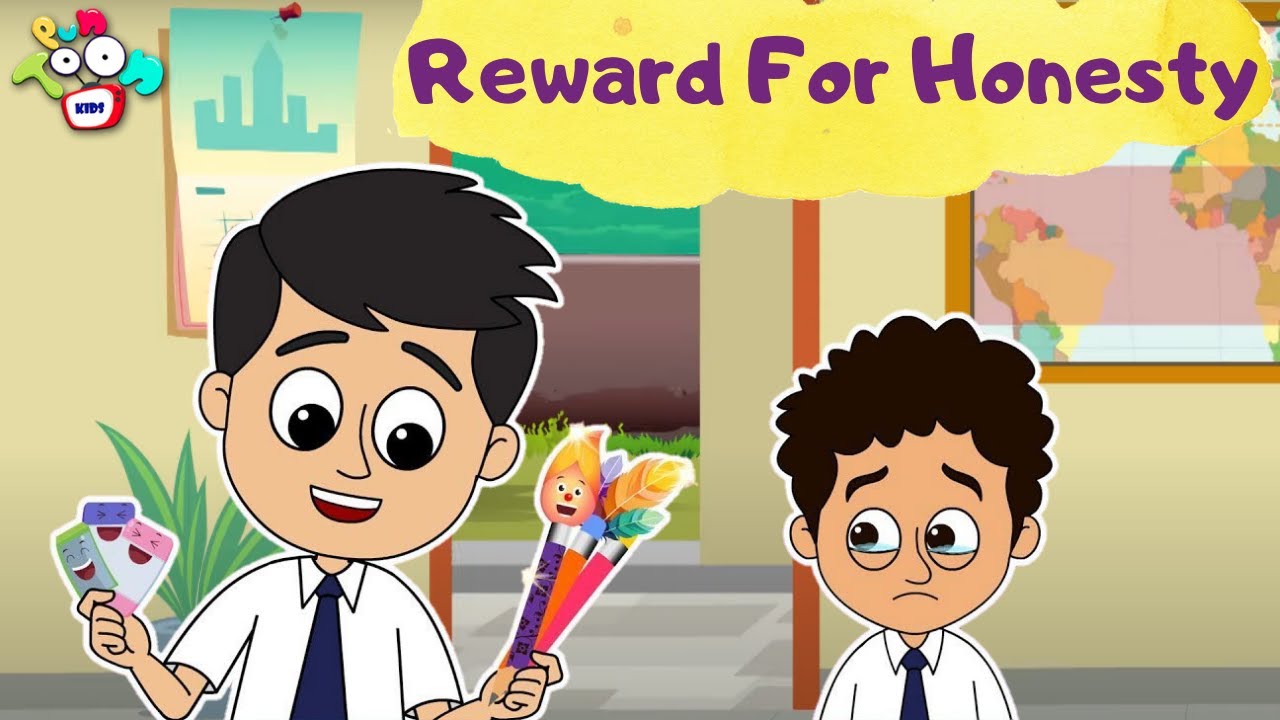 Honest Gattu | Reward For Honesty | English Moral Stories | Cartoon In ...