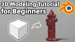 Blender Beginner Tutorial – Make a Fire Hydrant from a Cube | Easy Hard Surface Modeling Timelapse