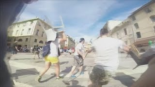 Russian football hooligans' violence in Marseille
