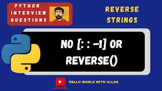 Reverse a String Without Built in Functions in Python