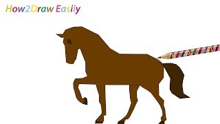 How to Draw a Horse | Easy Step by Step Drawing - Coloring Page