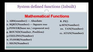 SQL Server Math/Numeric Functions