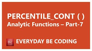 PERCENTILE_CONT analytic function in SQL Server - #7 #SQLServer #PERCENTILECONT #Analytics
