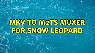 MKV to M2TS muxer for Snow Leopard