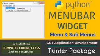 Menu Bar Tkinter Python || Python Tkinter Menu Bar