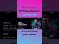 How to Create Personal Portfolio Website Using HTML & CSS | Fast Code