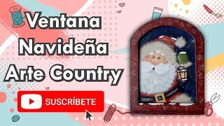 Ventana navideña en country