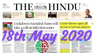 The Hindu Newspaper Analysis 18th May 2020