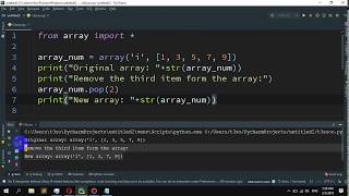 How to Remove a specified item using the index from an array in Python