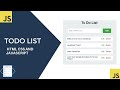 Create A Todo List App in HTML CSS & JavaScript  Todo App in JavaScript
