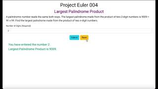 Project Euler 004 - Largest Palindrome Product