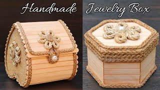 2 best Handmade Jute and popsicle Jewellery box making ideas