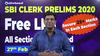 SBI Clerk Prelims 2020 Combined LPS | Oliveboard Edge | Live Practice Session | SBI Clerk 2020