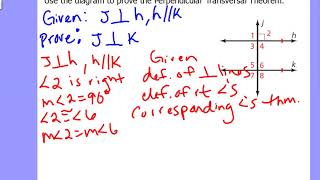 Proof of the Perpendicular Transversal Theorem 3 4