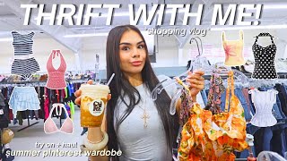 THRIFT WITH ME!⋆✮ Summer Pinterest Wardrobe, Y2K Style, Shopping Vlog + Thrift Try On Haul