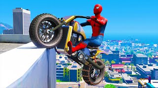 Spiderman Bike Jumps in GTA 5 ( Spider-Man Jump, Stunts, Fails )