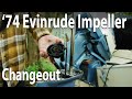 1974 Evinrude 40hp changing the water impeller.