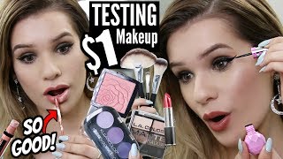 Full Face TESTING $1 MAKEUP! WORTH IT or TOSS IT?!