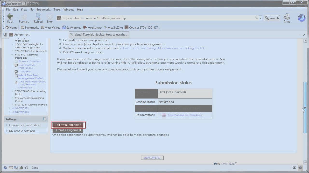 Submitting Assignments Youtube