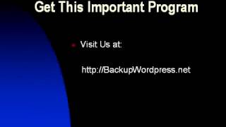 Backup Your Database Wordpress