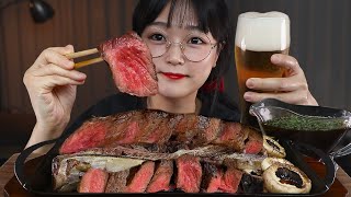 육즙폭탄💦우대갈비 먹방! 시원한 맥주까지🍺 BEEF RIBS & BEER MUKBANG | ASMR EATING SOUNDS