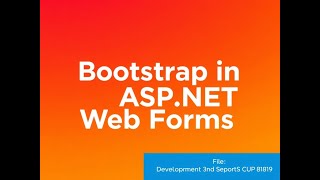 Bootstrap in ASP.NET Web Forms Part1 Introduction to Bootstrap in Web Forms