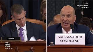WATCH: Republican counsel’s full questioning of Gordon Sondland | Trump's first impeachment hearings