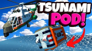 Surviving a MASSIVE WAVE in a NEW Tsunami Pod in Stormworks Multiplayer!