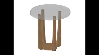 Autocad 3D Round Table Glass and Wood Making.
