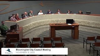 November 13, 2023 Bloomington City Council Meeting