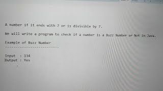 Buzz Number in Java | Write a java program to check if a number is buzz number or not?