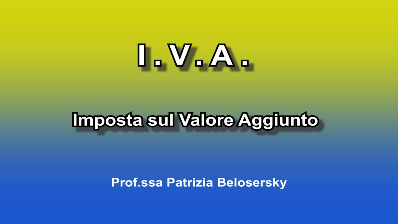 IVA Imposta Sul Valore Aggiunto - YouTube