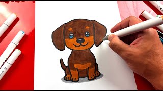 How To Draw A Dachshund Puppy