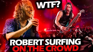 KIRK HAMMETT REACTION WHEN ROBERT TRUJILLO SURFS THE CROWD LIVE (2024) #METALLICA