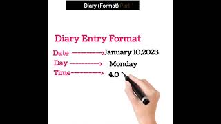 Diary Entry Format Part 1 Easy Shorts Diary Format English