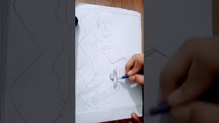 How to Draw Village Scenery Step by Step With Pencil #shorts#short