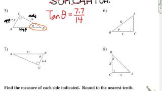 Common Core Math: Right Triangle Trigonometry - Finding Missing Angles