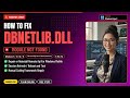 Fix dbnetlib.dll SQL Error!