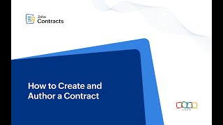 Zoho Contracts | How to Create and Author a Contract | Tutorial