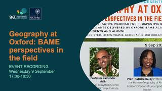 Geography at Oxford - BAME perspectives in the field