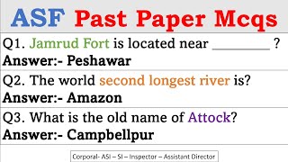 Most Repeated ASF corporals, asi, si and inspector questions and answers | asf past papers