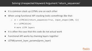 Troubleshooting Python Deep Learning: Stacking Multiple LSTM | packtpub.com