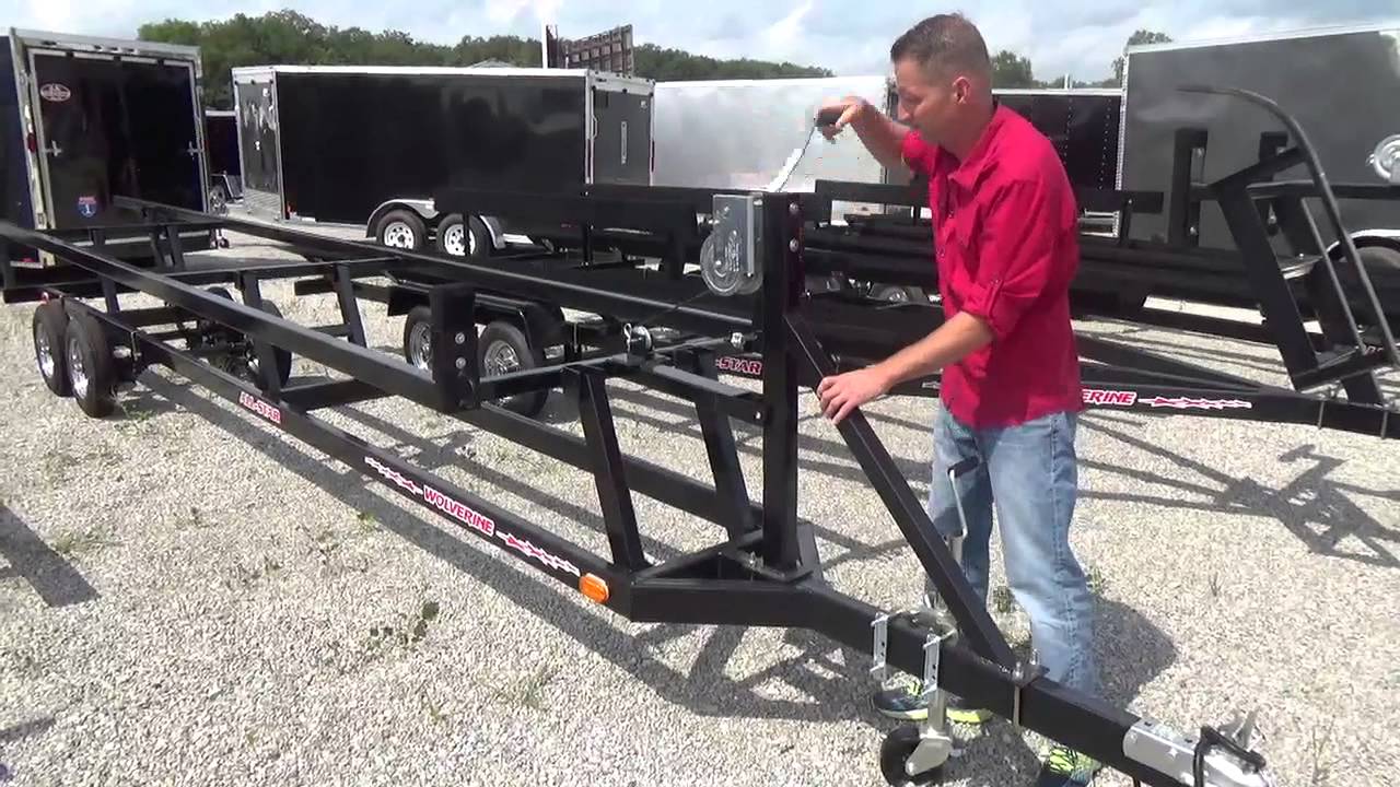 Wolverine Crank Up Pontoon Trailer Youtube