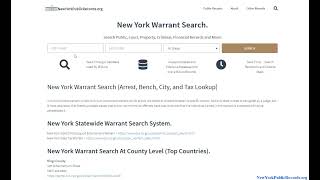 New York Warrant Search (Active Arrest, Bench, Felony Search).
