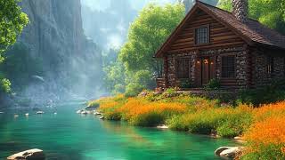 Secret House on Heaven 🍀  Beautiful Piano Music with Wind & Water Sound to Help You Relax