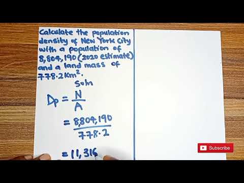 How do you calculate population density on a map?