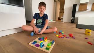 Wooden Montessori Puzzle "Tetralino" for brain training